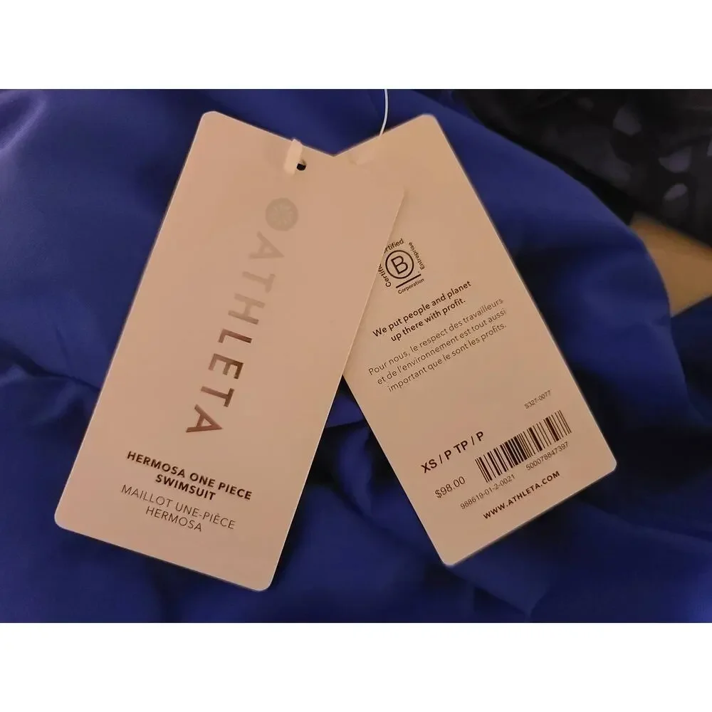NWT Athleta Hermosa one piece swimsuit - XS PETITE - cerulean blue - XS PETITE - Picture 3 of 3